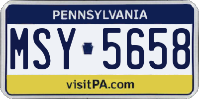 PA license plate MSY5658