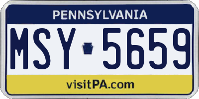 PA license plate MSY5659