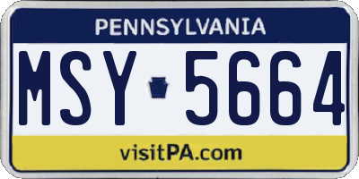 PA license plate MSY5664