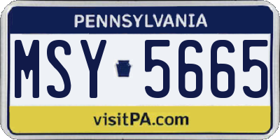 PA license plate MSY5665