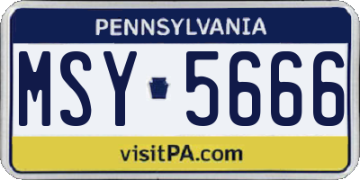 PA license plate MSY5666