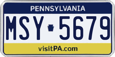 PA license plate MSY5679
