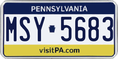 PA license plate MSY5683