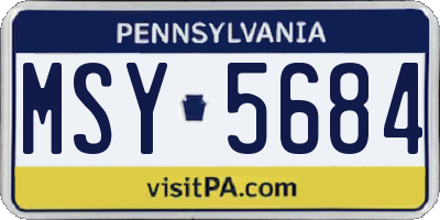 PA license plate MSY5684