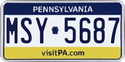 PA license plate MSY5687
