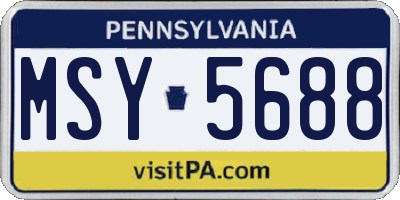 PA license plate MSY5688