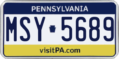 PA license plate MSY5689