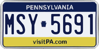 PA license plate MSY5691