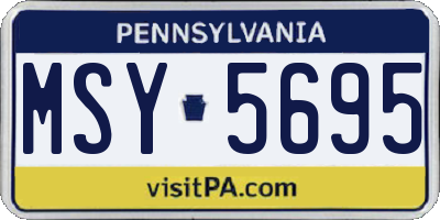 PA license plate MSY5695