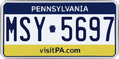 PA license plate MSY5697