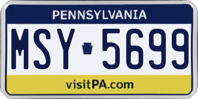 PA license plate MSY5699