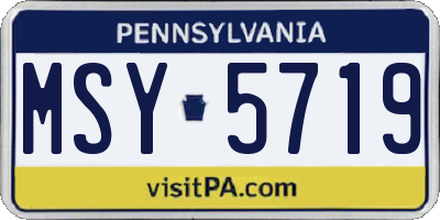 PA license plate MSY5719