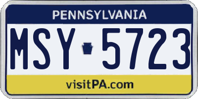 PA license plate MSY5723