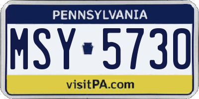 PA license plate MSY5730