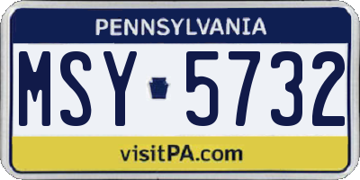PA license plate MSY5732