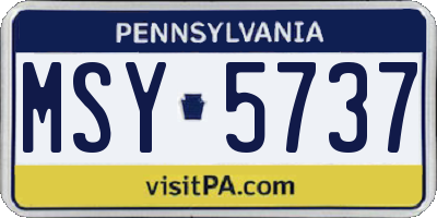 PA license plate MSY5737