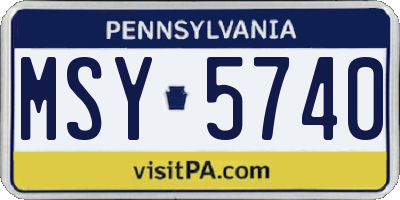PA license plate MSY5740
