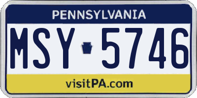 PA license plate MSY5746