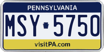 PA license plate MSY5750