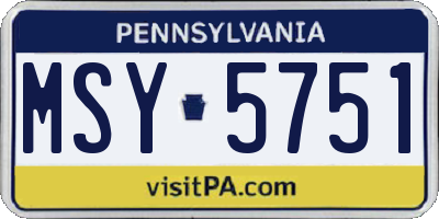 PA license plate MSY5751