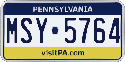 PA license plate MSY5764