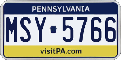 PA license plate MSY5766