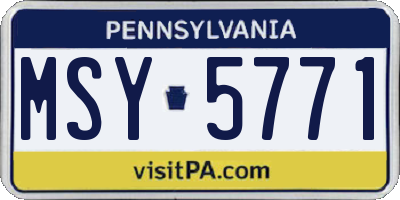 PA license plate MSY5771