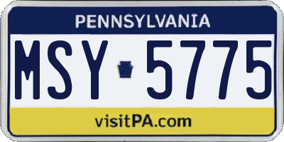 PA license plate MSY5775