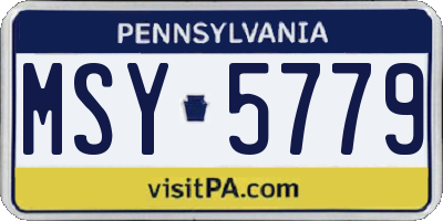 PA license plate MSY5779