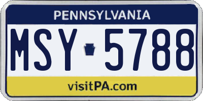 PA license plate MSY5788