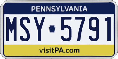 PA license plate MSY5791