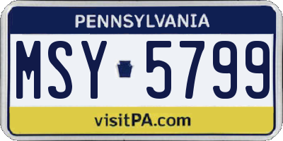 PA license plate MSY5799