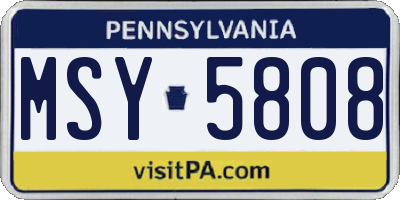 PA license plate MSY5808