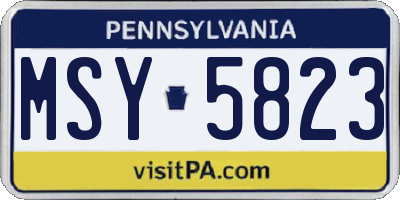 PA license plate MSY5823