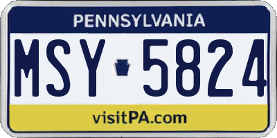 PA license plate MSY5824