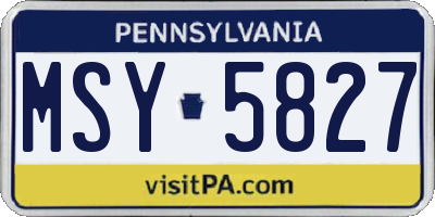 PA license plate MSY5827
