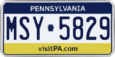 PA license plate MSY5829