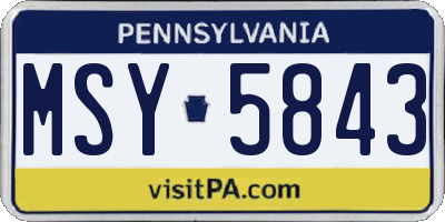 PA license plate MSY5843