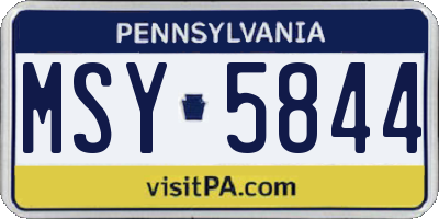 PA license plate MSY5844