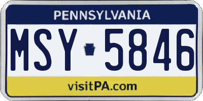 PA license plate MSY5846