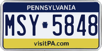 PA license plate MSY5848