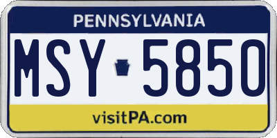 PA license plate MSY5850