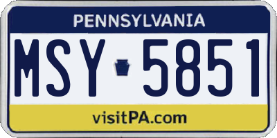 PA license plate MSY5851