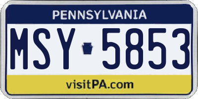 PA license plate MSY5853