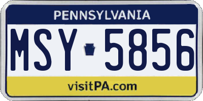 PA license plate MSY5856