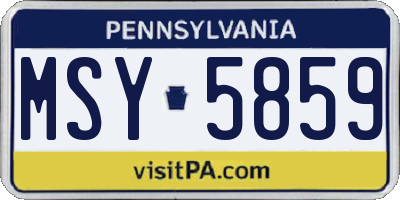 PA license plate MSY5859