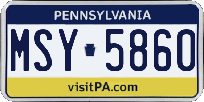 PA license plate MSY5860