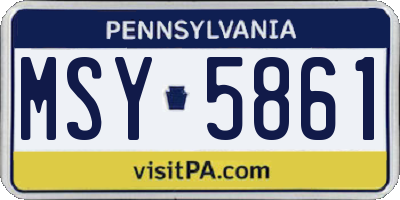 PA license plate MSY5861