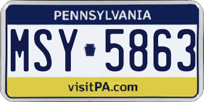 PA license plate MSY5863
