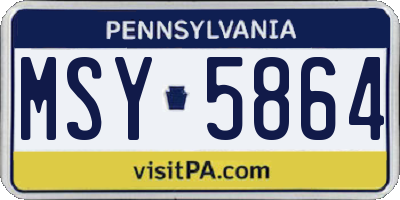 PA license plate MSY5864